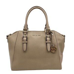 Michael Kors Beige Saffiano Leather Ciara Convertible Satchel